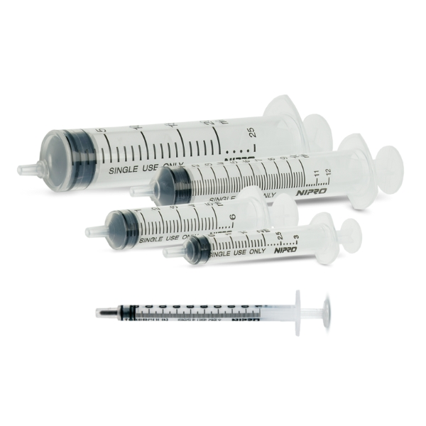 Jeringas Desechables de 3 Cuerpos NIPRO de 1, 2, 5, 10 y 20 ml